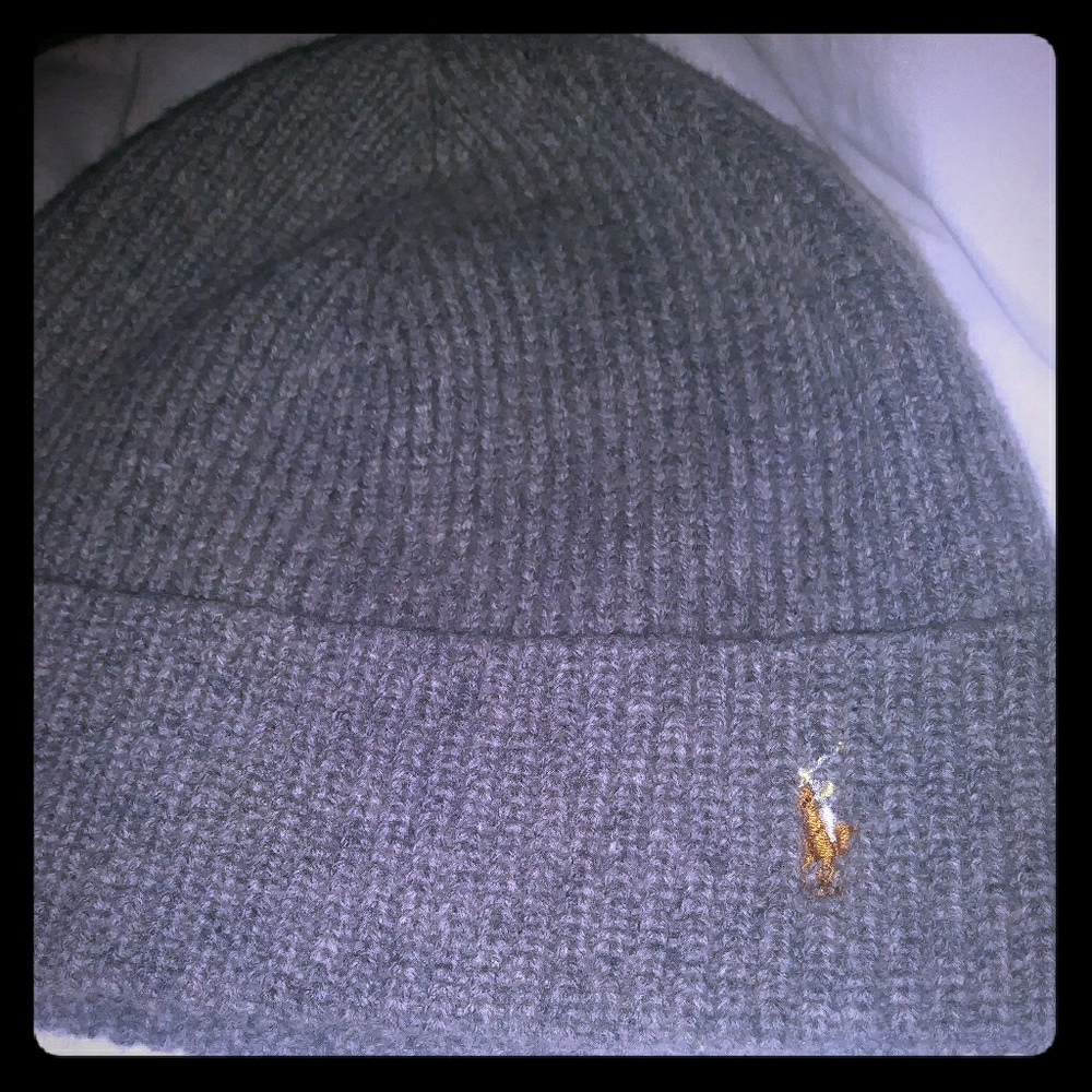 Gray polo beanie